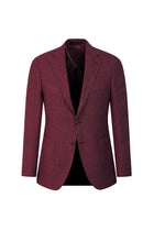 Koyu Bordo Regular Fit Yünlü Kuşgözü Ceket