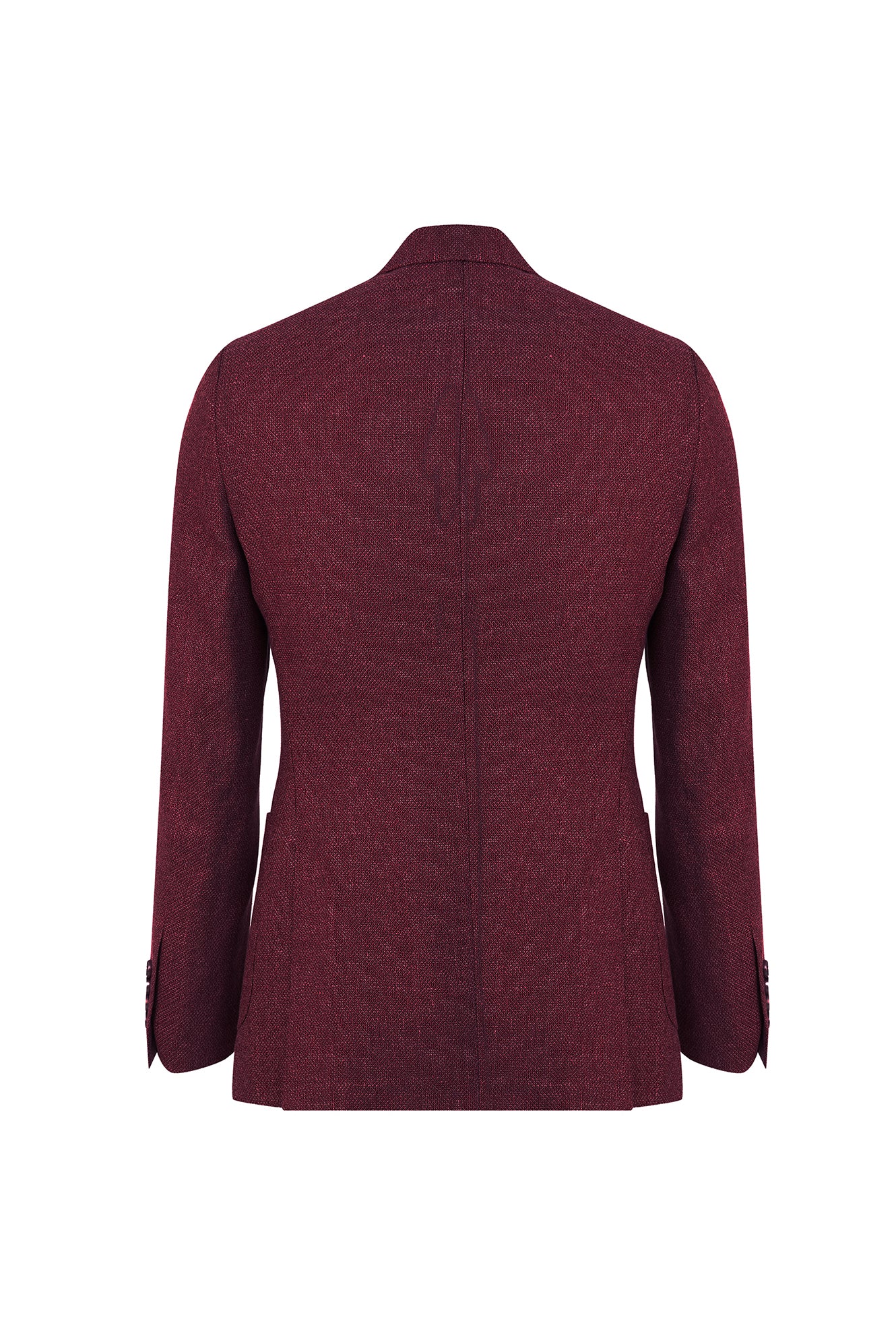 Koyu Bordo Regular Fit Yünlü Kuşgözü Ceket
