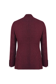 Koyu Bordo Regular Fit Yünlü Kuşgözü Ceket