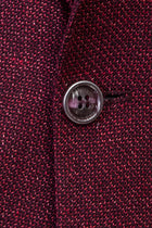 Koyu Bordo Regular Fit Yünlü Kuşgözü Ceket