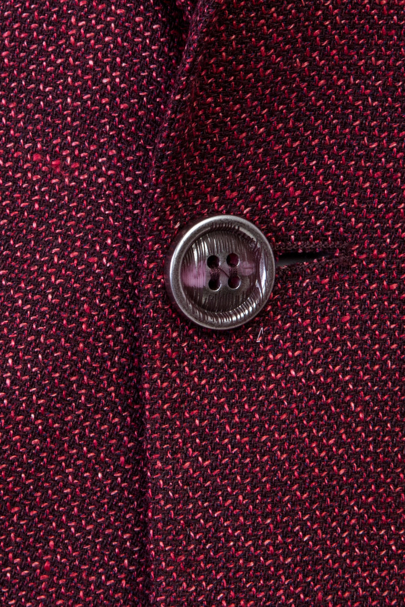 Koyu Bordo Regular Fit Yünlü Kuşgözü Ceket