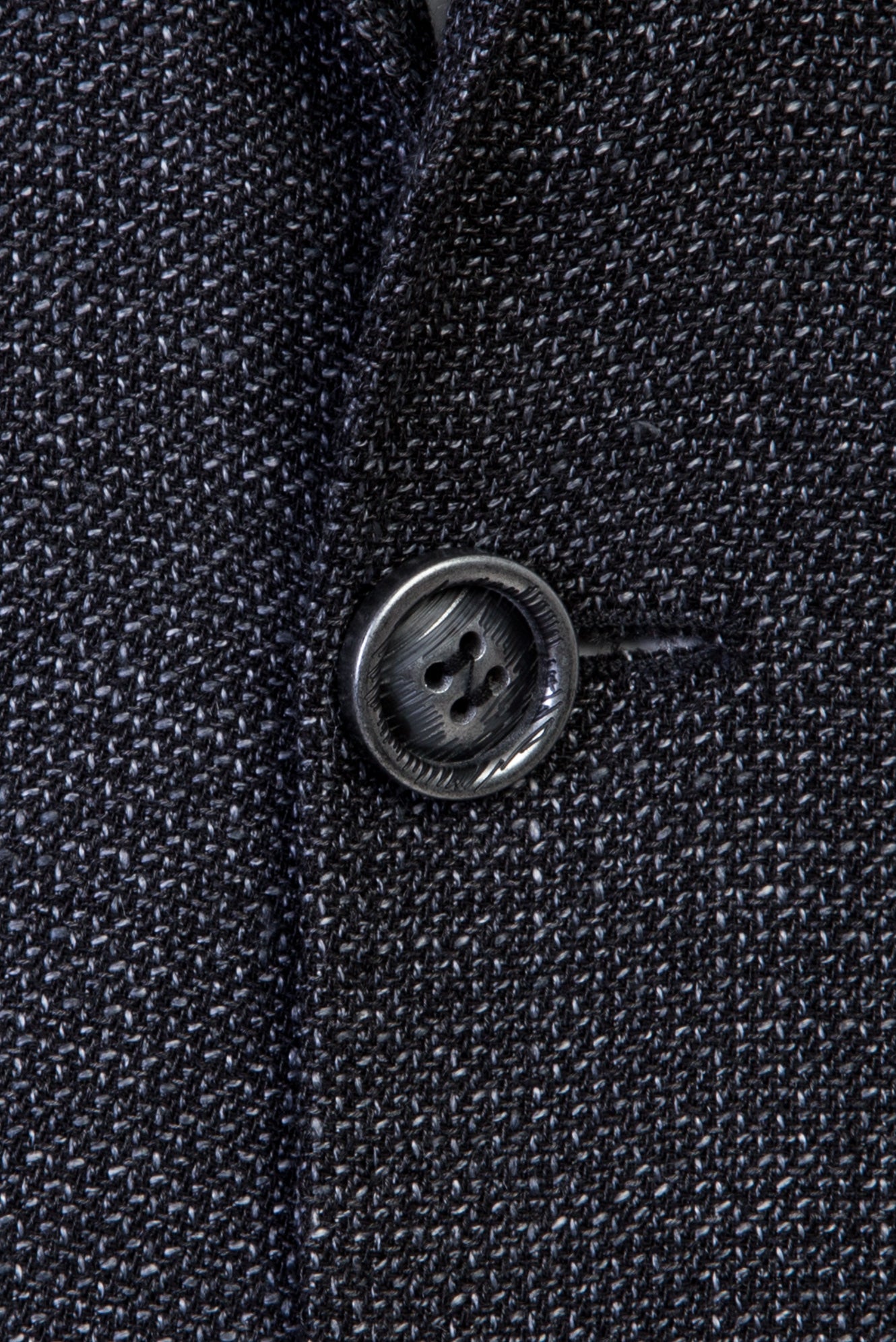 Koyu Antrasit Slim Fit Dar Kesim İtalyan Yünlü Kuşgözü Ceket