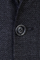 Koyu Antrasit Slim Fit Dar Kesim İtalyan Yünlü Kuşgözü Ceket