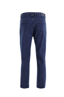 Orta Lacivert Relaxed Fit Rahat Kesim Likral? Denim Pantolon-Abdullah Ki??l?