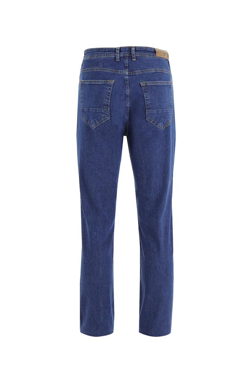 Koyu Mavi  Likralı Denim Pantolon