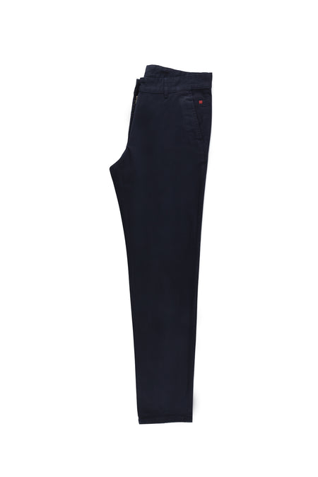 Orta Lacivert Slim Fit Dar Kesim Likralı Kanvas / Chino Pantolon