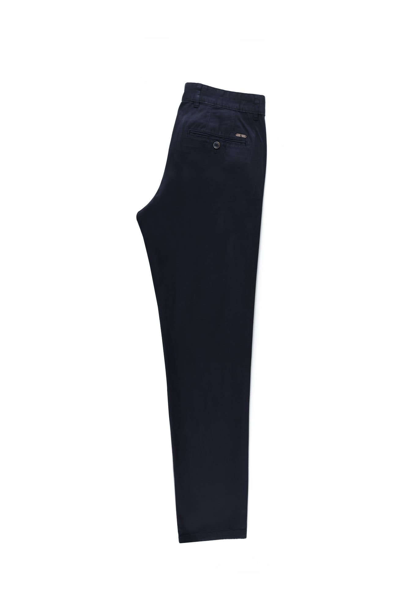 Orta Lacivert Slim Fit Dar Kesim Likralı Kanvas / Chino Pantolon