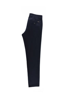 Orta Lacivert Slim Fit Dar Kesim Likralı Kanvas / Chino Pantolon