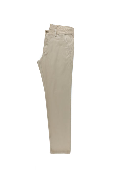 Koyu Bej Slim Fit Dar Kesim Likralı Kanvas / Chino Pantolon