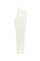 Beyaz Slim Fit Dar Kesim Likralı Kanvas / Chino Pantolon