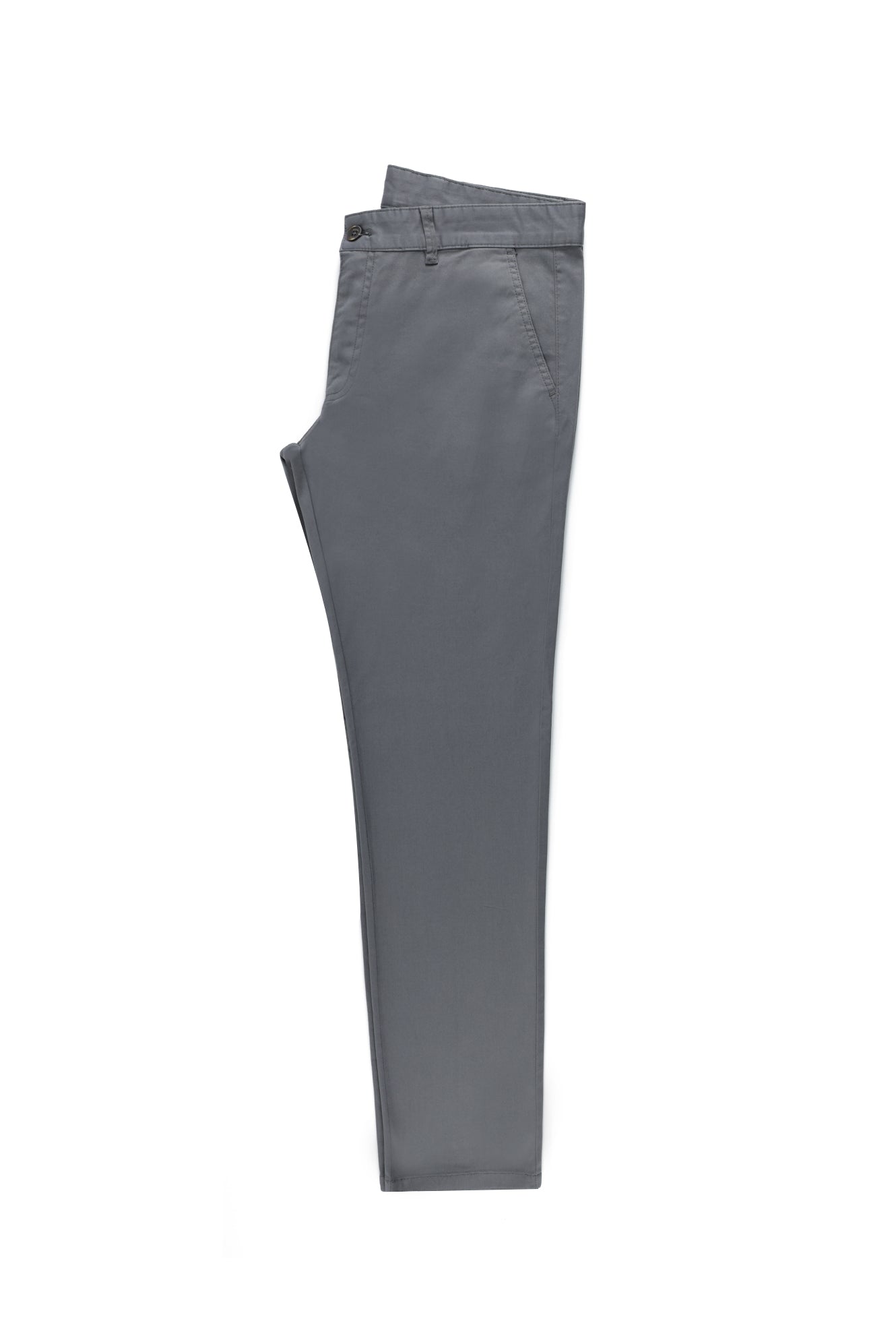 Orta Antrasit Slim Fit Dar Kesim Likralı Kanvas / Chino Pantolon