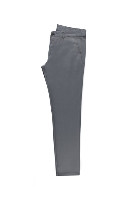 Orta Antrasit Slim Fit Dar Kesim Likralı Kanvas / Chino Pantolon