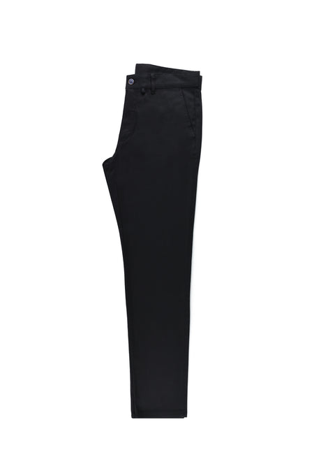 Siyah Regular Fit Likralı Kanvas / Chino Pantolon