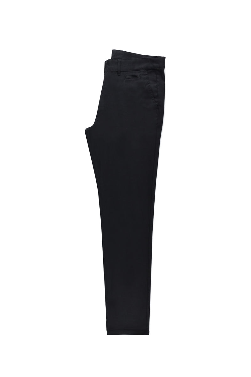 Siyah Regular Fit Likralı Kanvas / Chino Pantolon