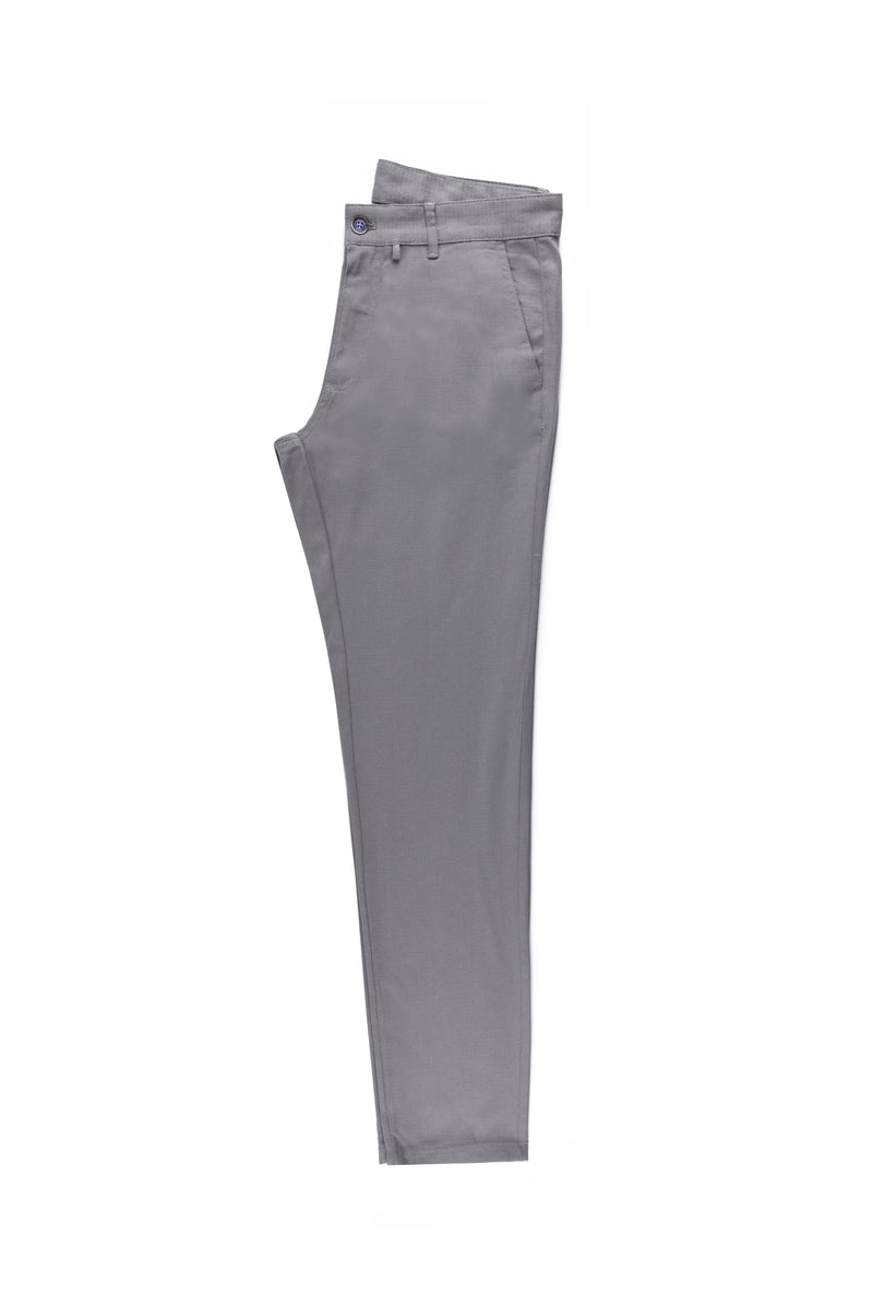 Orta Gri Regular Fit Likralı Kanvas / Chino Pantolon
