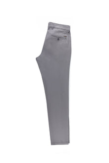 Orta Gri Regular Fit Likralı Kanvas / Chino Pantolon