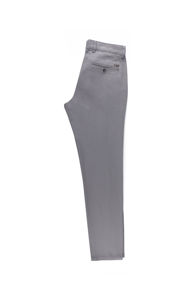 Orta Gri Regular Fit Likralı Kanvas / Chino Pantolon