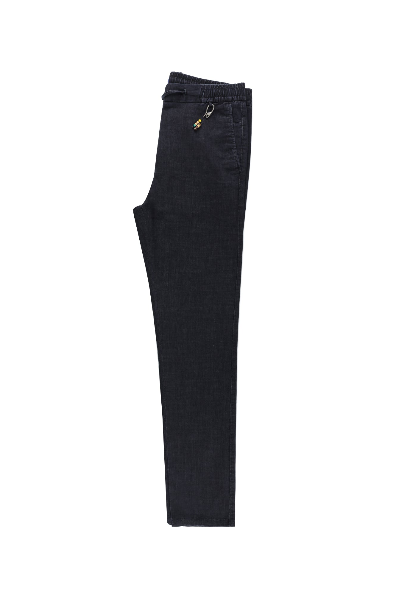 Siyah Regular Fit Beli Lastikli İpli Pamuklu Pantolon
