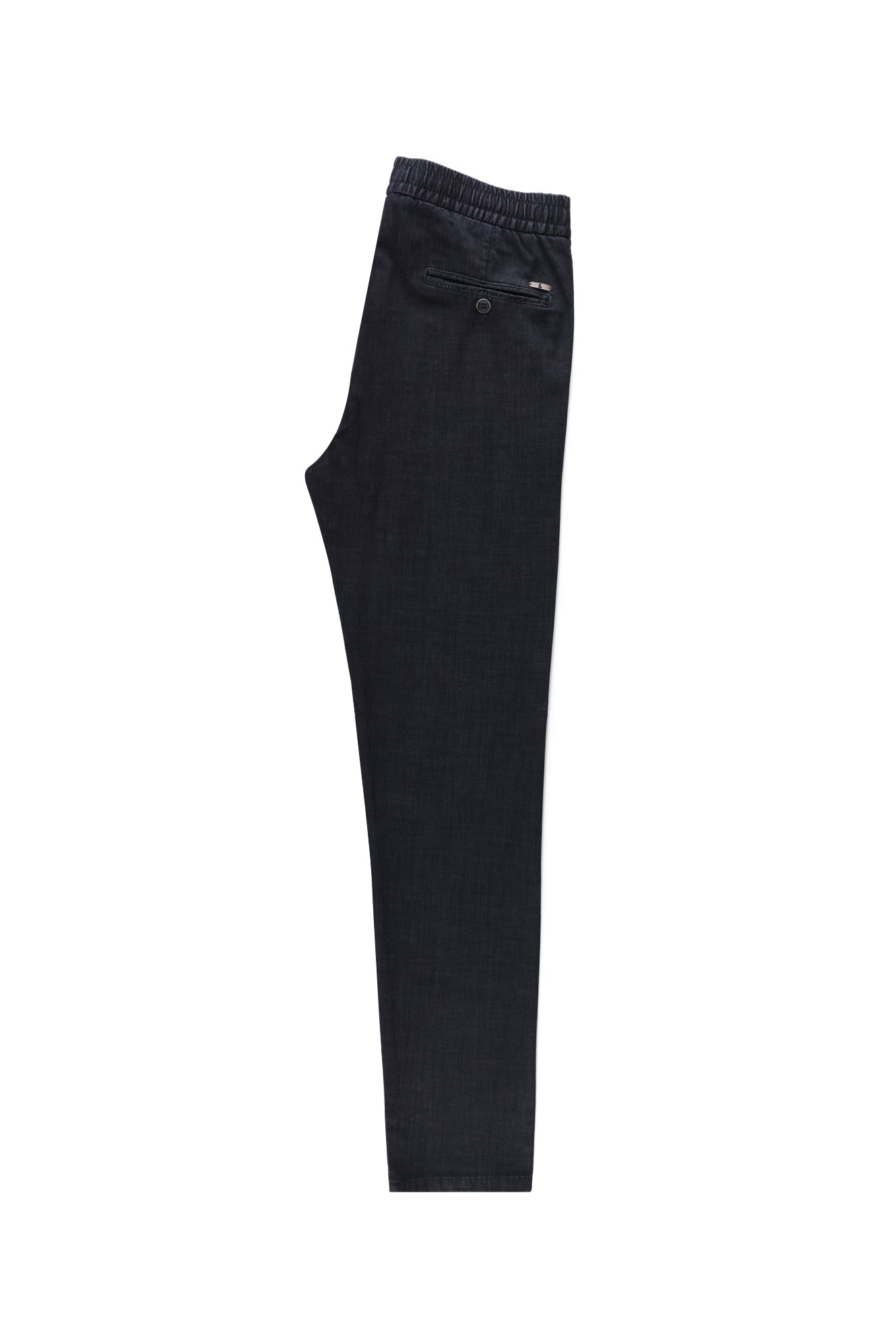 Siyah Regular Fit Beli Lastikli İpli Pamuklu Pantolon