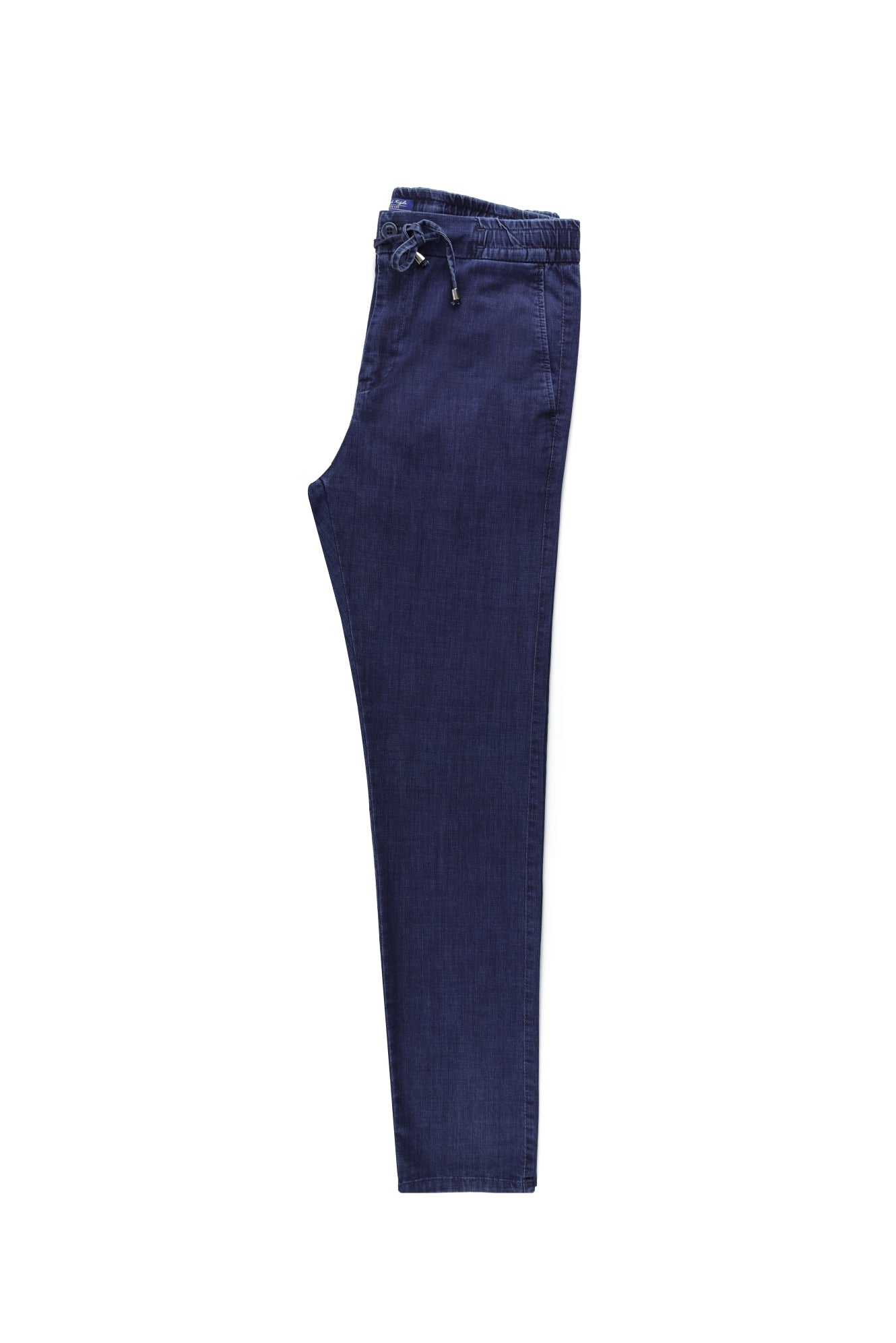 Açık Mavi Regular Fit Beli Lastikli İpli Pamuklu Pantolon