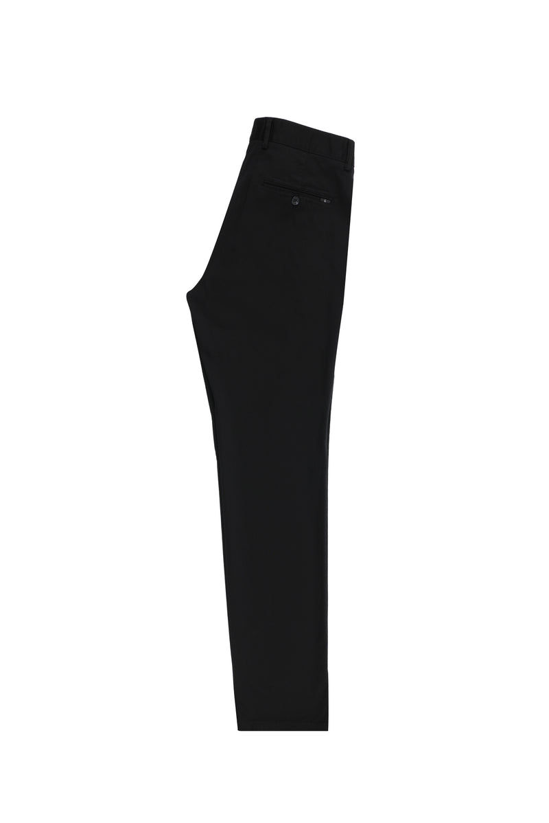 Siyah Regular Fit Likralı Kanvas / Chino Pantolon