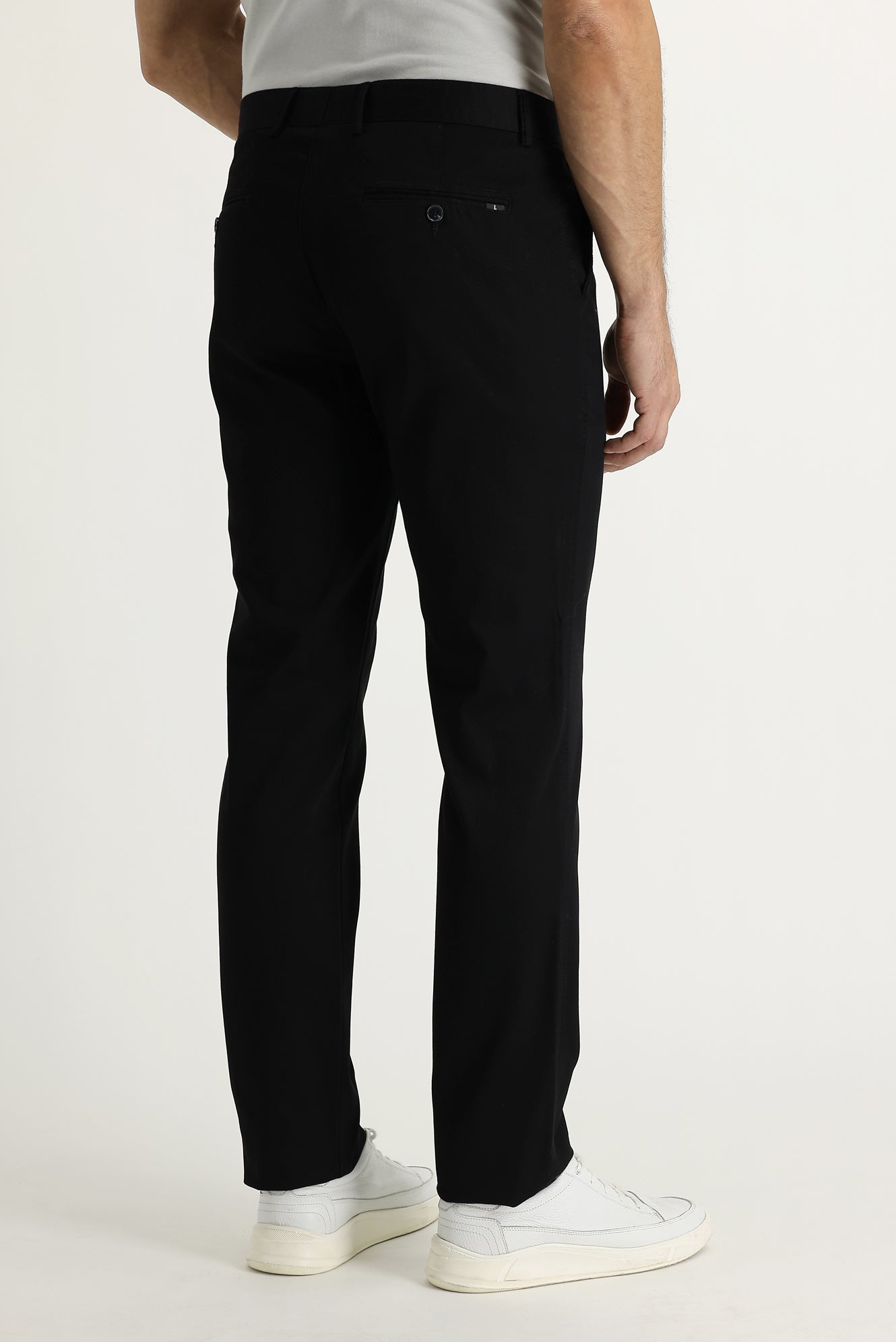 Siyah Regular Fit Likralı Kanvas / Chino Pantolon