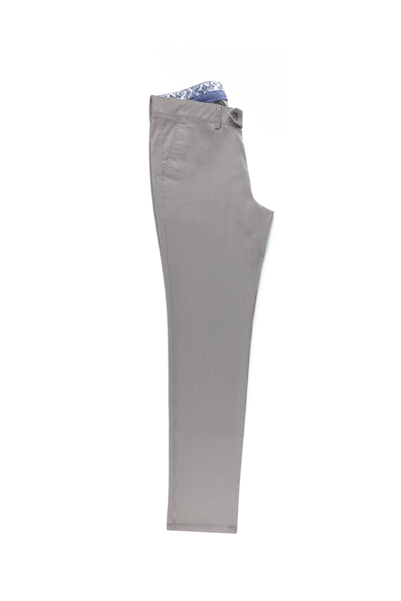 Açık Gri Regular Fit Likralı Kanvas / Chino Pantolon