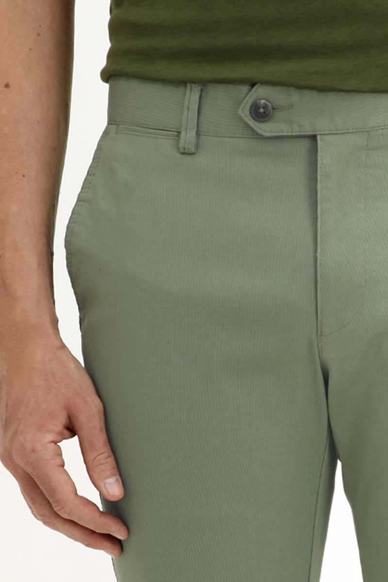 Çağla Yeşili Regular Fit Likralı Kanvas / Chino Pantolon