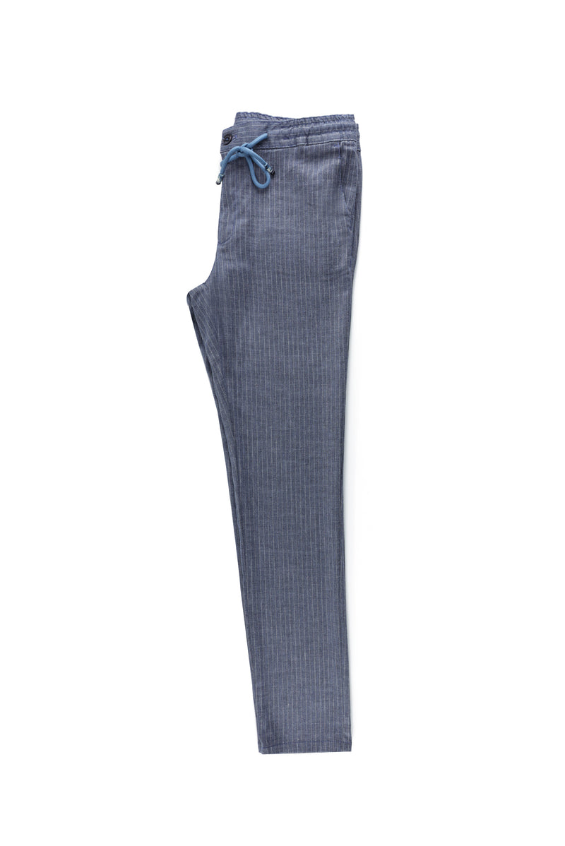 Orta Lacivert Kanvas / Chino Çizgili Pantolon