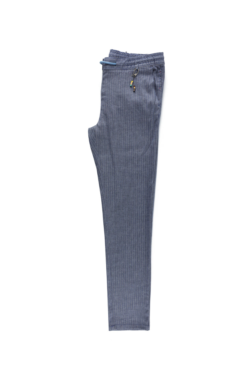 Orta Lacivert Kanvas / Chino Çizgili Pantolon
