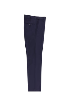 Koyu Lacivert 4 Drop Relaxed Fit Rahat Kesim Yünlü Klasik Kuma? Pantolon-Abdullah Ki??l?