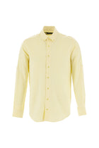 Açık Sarı Uzun Kol Slim Fit Dar Kesim Pamuk Gömlek