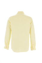 Açık Sarı Uzun Kol Slim Fit Dar Kesim Pamuk Gömlek