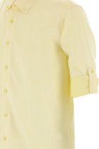 Açık Sarı Uzun Kol Slim Fit Dar Kesim Pamuk Gömlek