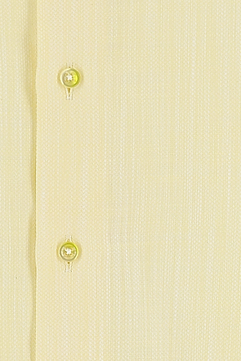 Açık Sarı Uzun Kol Slim Fit Dar Kesim Pamuk Gömlek