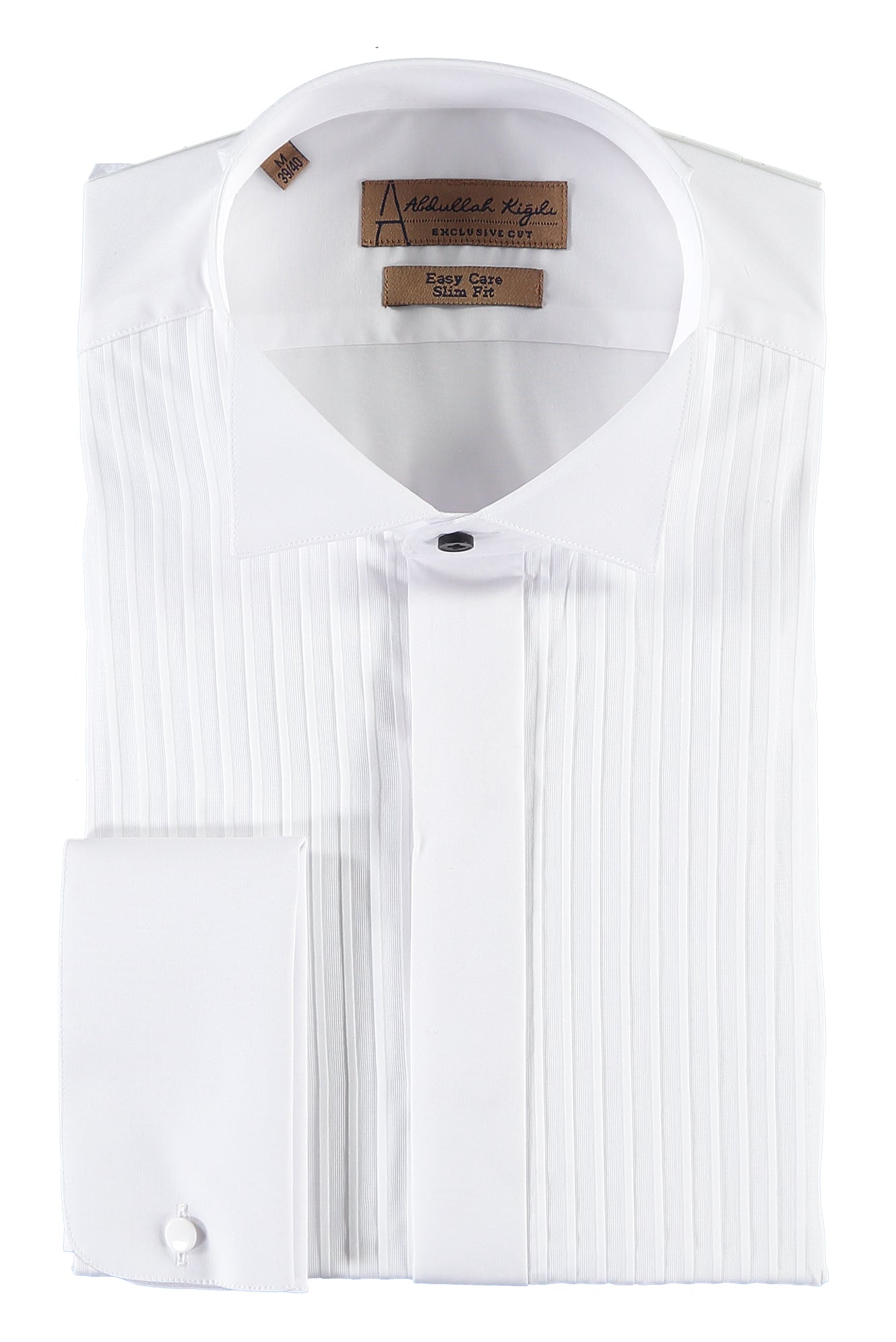 Beyaz Ata Yaka Slim Fit Dar Kesim Pamuk Gömlek