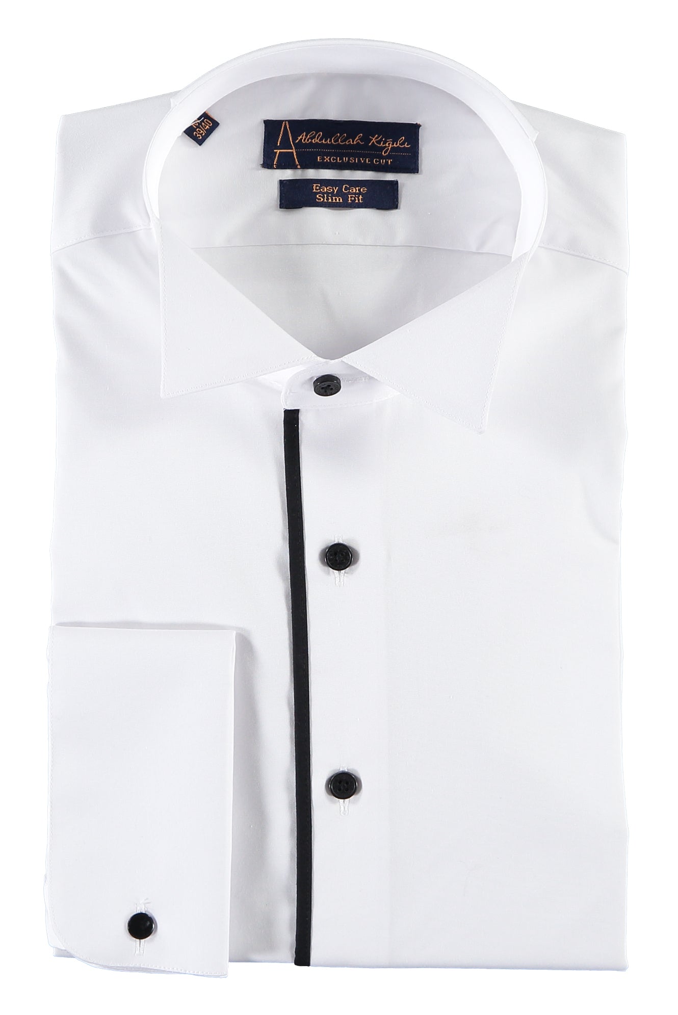 Beyaz Ata Yaka Slim Fit Dar Kesim Pamuk Gömlek