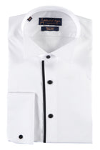 Beyaz Ata Yaka Slim Fit Dar Kesim Pamuk Gömlek