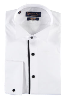Beyaz Ata Yaka Slim Fit Dar Kesim Pamuk Gömlek