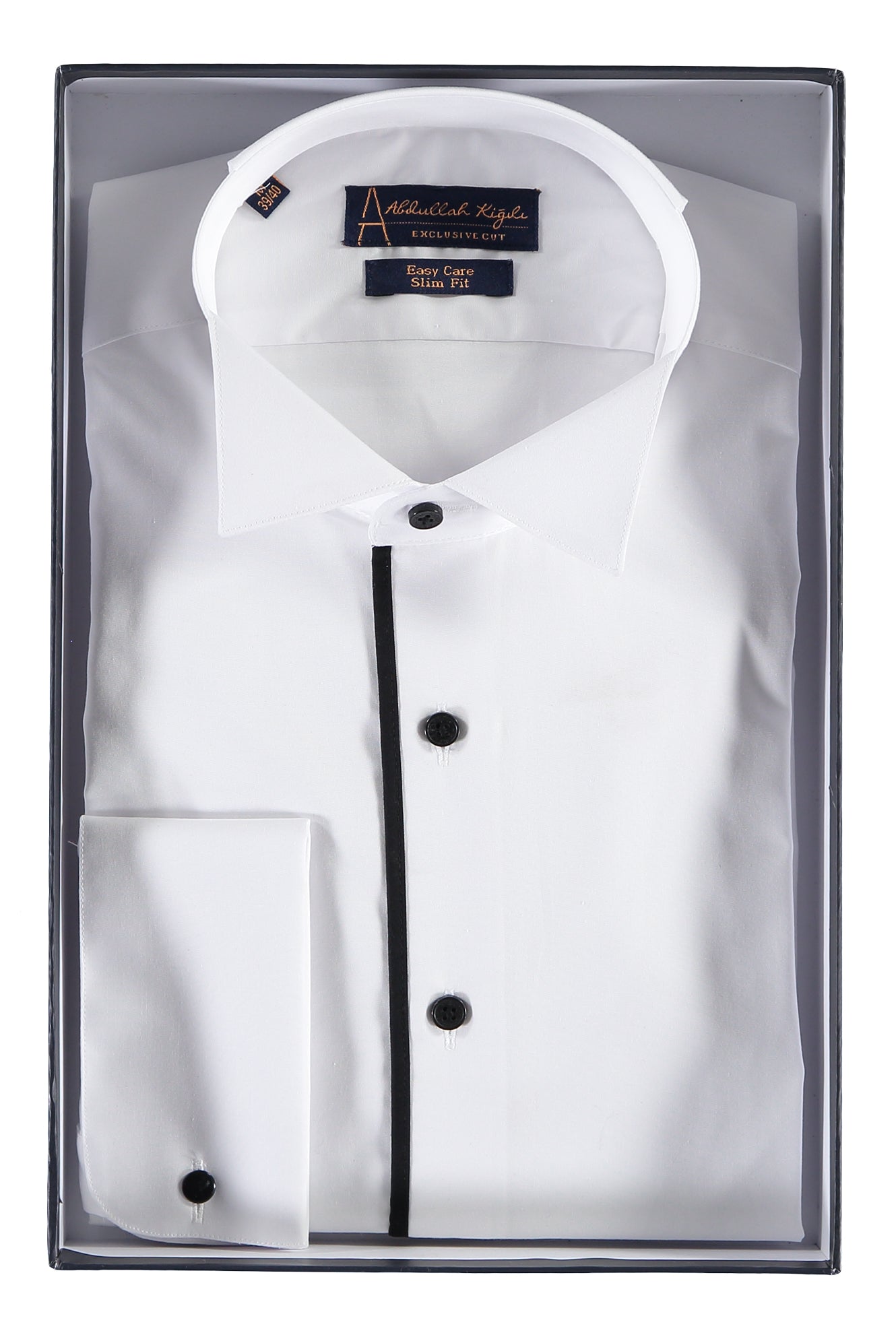 Beyaz Ata Yaka Slim Fit Dar Kesim Pamuk Gömlek