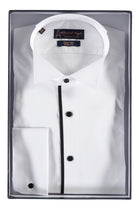 Beyaz Ata Yaka Slim Fit Dar Kesim Pamuk Gömlek
