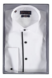 Beyaz Ata Yaka Slim Fit Dar Kesim Pamuk Gömlek