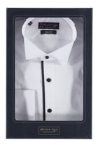 Beyaz Ata Yaka Slim Fit Dar Kesim Pamuk Gömlek