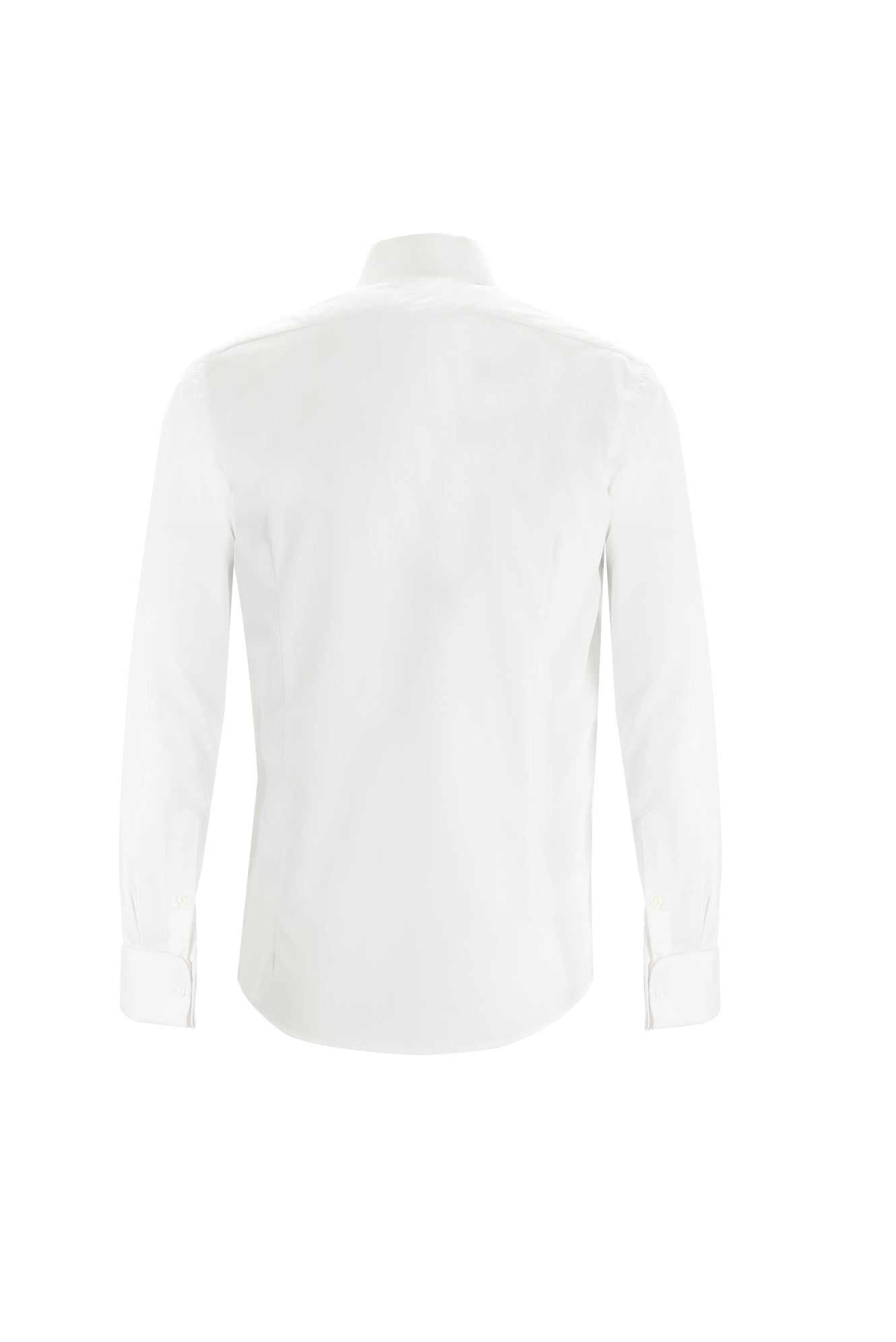 Beyaz Ata Yaka Slim Fit Dar Kesim Pamuk Gömlek