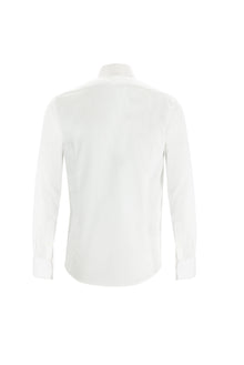 Beyaz Ata Yaka Slim Fit Dar Kesim Pamuk Gömlek