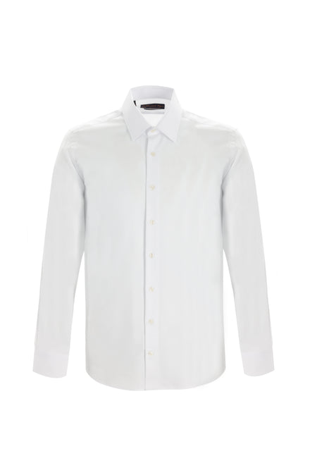 Beyaz Uzun Kol Slim Fit Dar Kesim Pamuk Gömlek