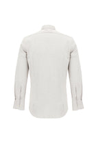 Açık Bej Uzun Kol Slim Fit Dar Kesim Desenli Spor Pamuk Gömlek