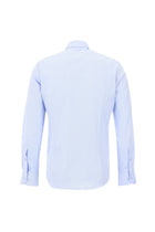 Açık Mavi Uzun Kol Slim Fit Dar Kesim Desenli Pamuk Gömlek