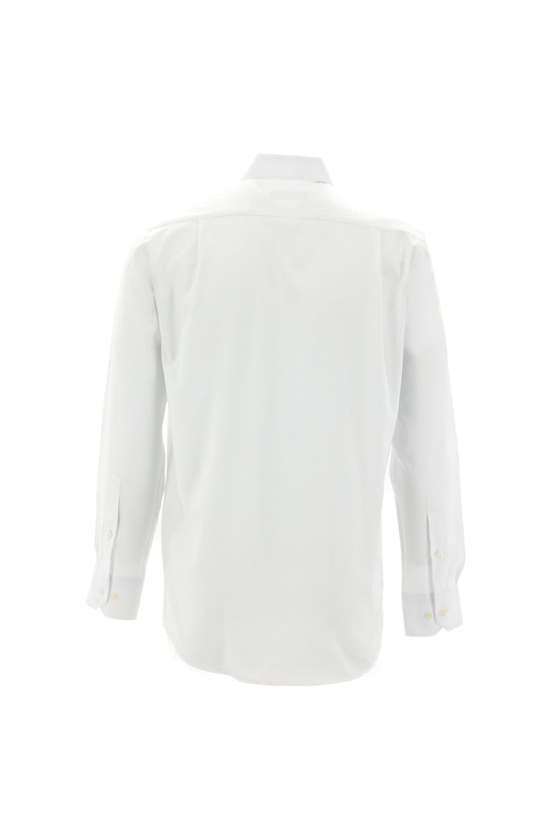 Beyaz Uzun Kol Regular Fit Desenli Pamuk Gömlek