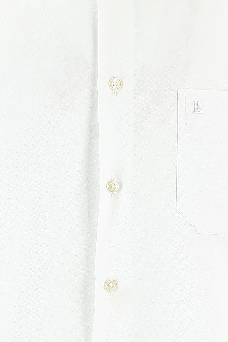 Beyaz Uzun Kol Regular Fit Spor Desenli Pamuk Gömlek